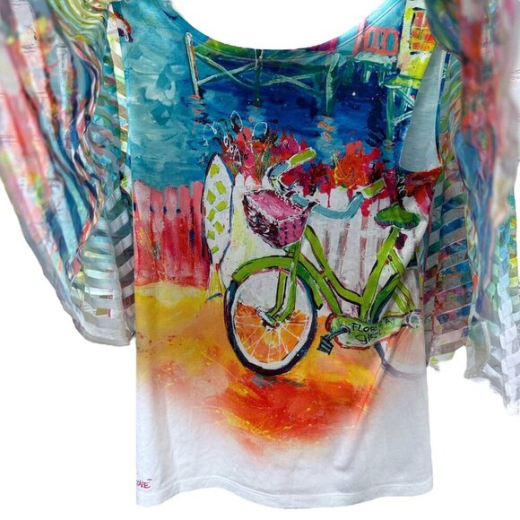 Leoma Lovegrove Sheer Poncho and Tank Set Small Multicolor Womens Top Artsy NWT - Picture 8 of 14